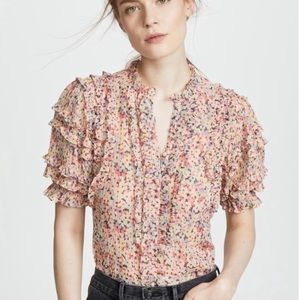 Rebecca Taylor floral ruffle top